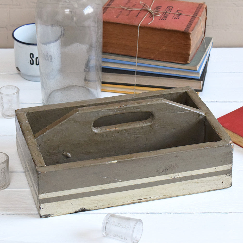 Painted Wooden Cutlery Box