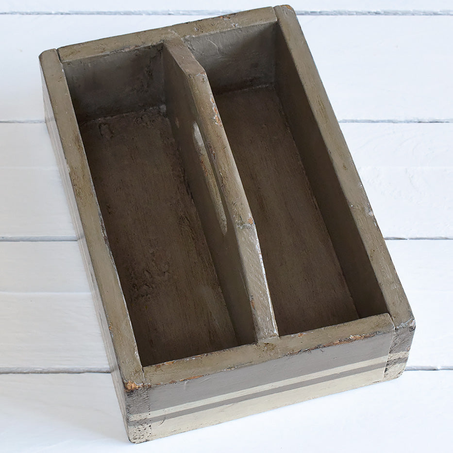 Painted Wooden Cutlery Box