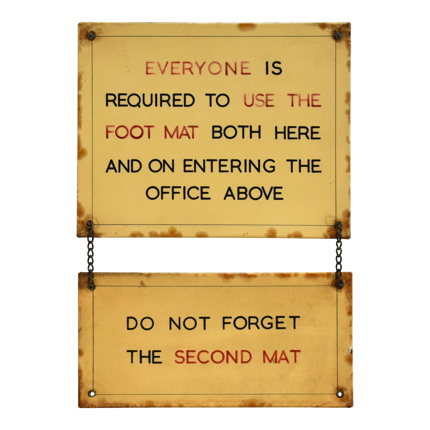 Tin Office Foot Mat Sign