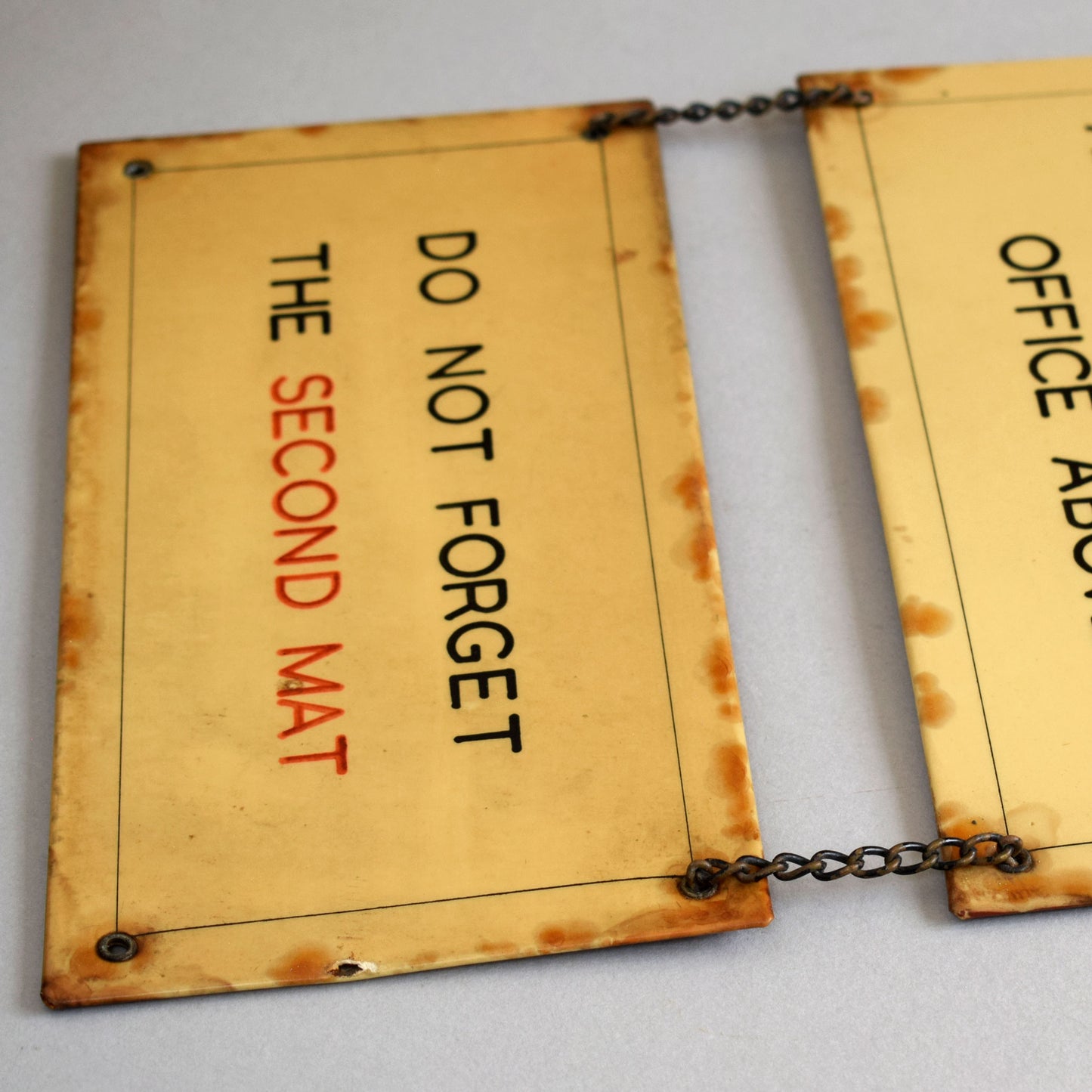 Tin Office Foot Mat Sign