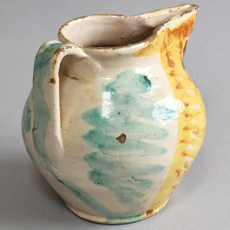 1930s French Painted Pottery Jug