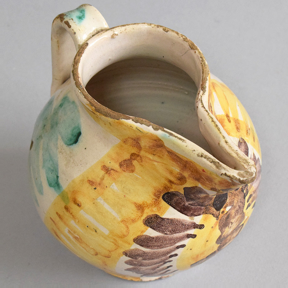 1930s French Painted Pottery Jug