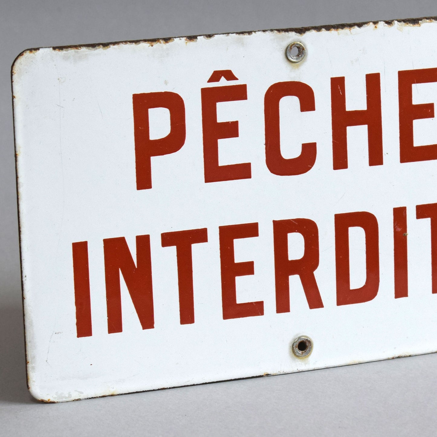 French Enamel Sign: No Fishing