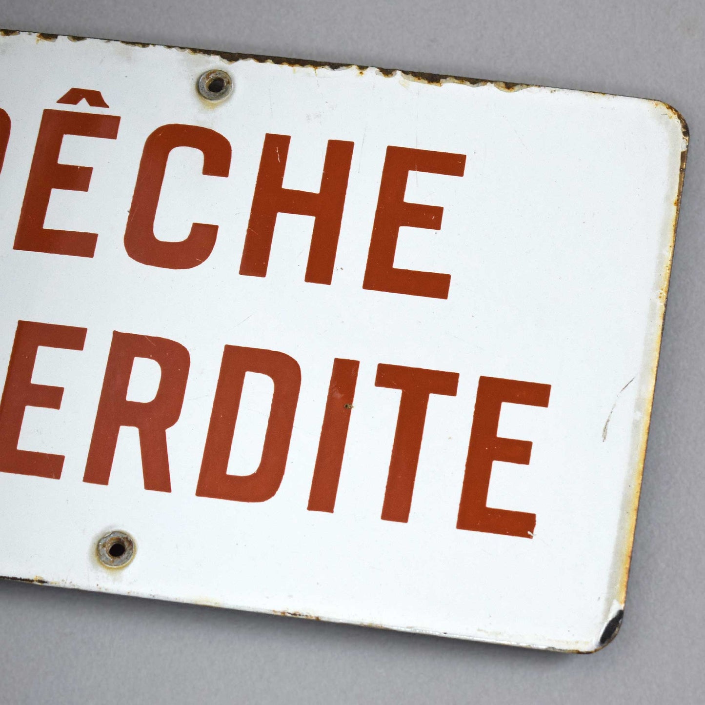 French Enamel Sign: No Fishing