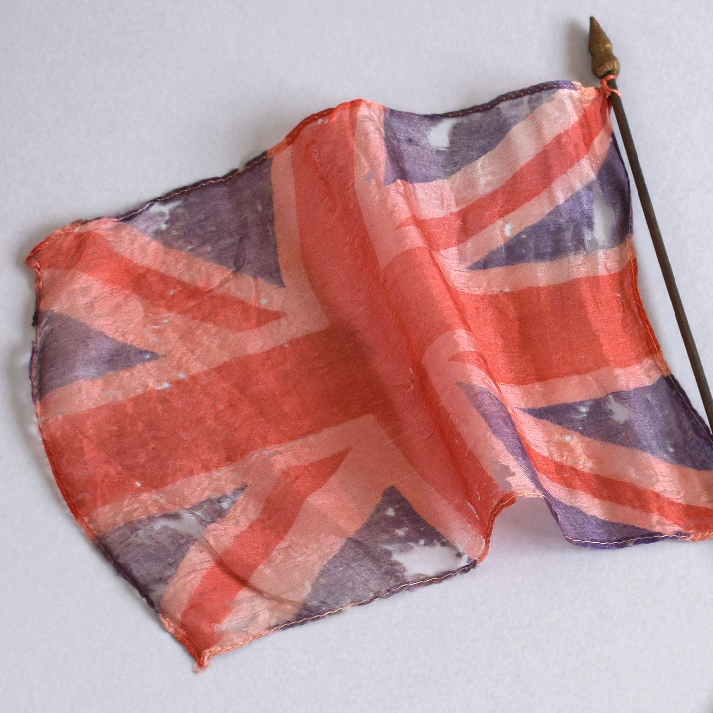 Pair of Mounted Silk Union Jack Flags
