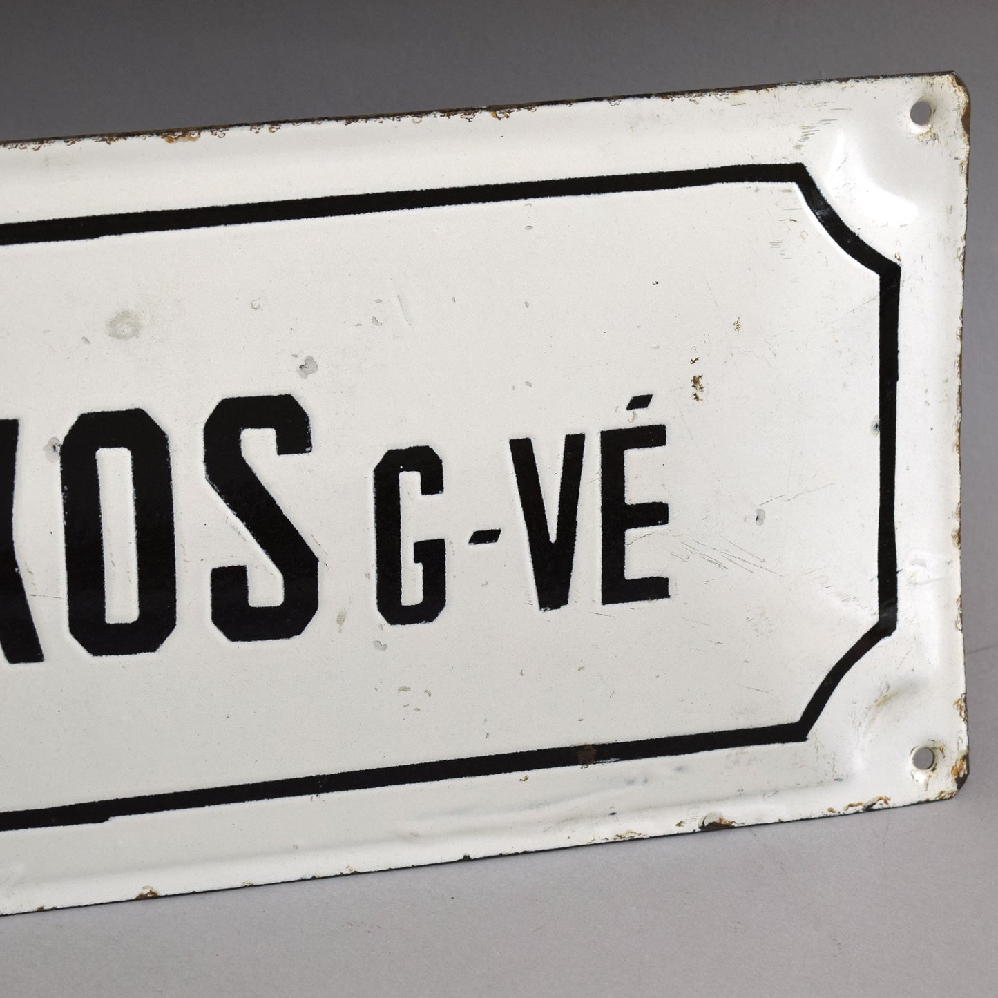 Early-1900s Lithuanian Enamel Street Sign
