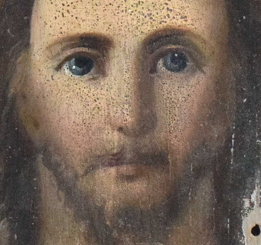 Antique Painted Wooden Icon