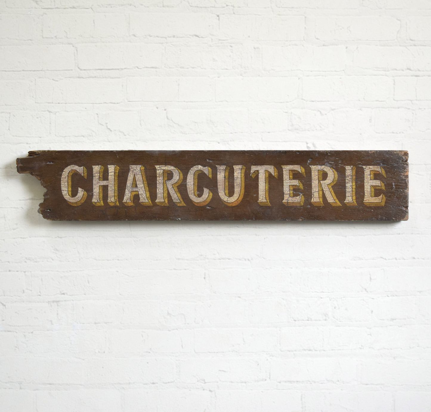 Vintage French Wooden Charcuterie Shop Sign