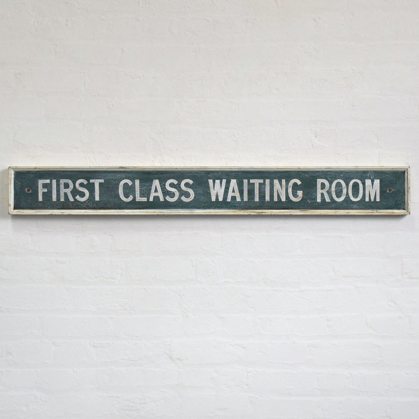 Vintage First Class Waiting Room Train Station Platform Sign