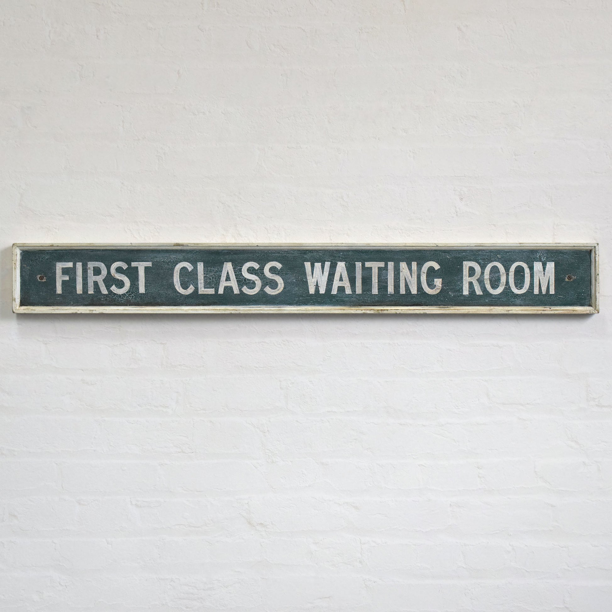 Vintage First Class Waiting Room Train Station Platform Sign