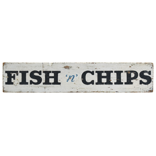 Fish 'n' Chips Vintage Wooden Shop Sign