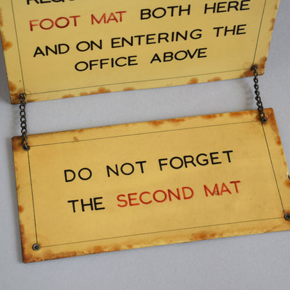 Tin Office Foot Mat Sign
