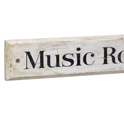 Painted Wooden Door Sign: Music Room