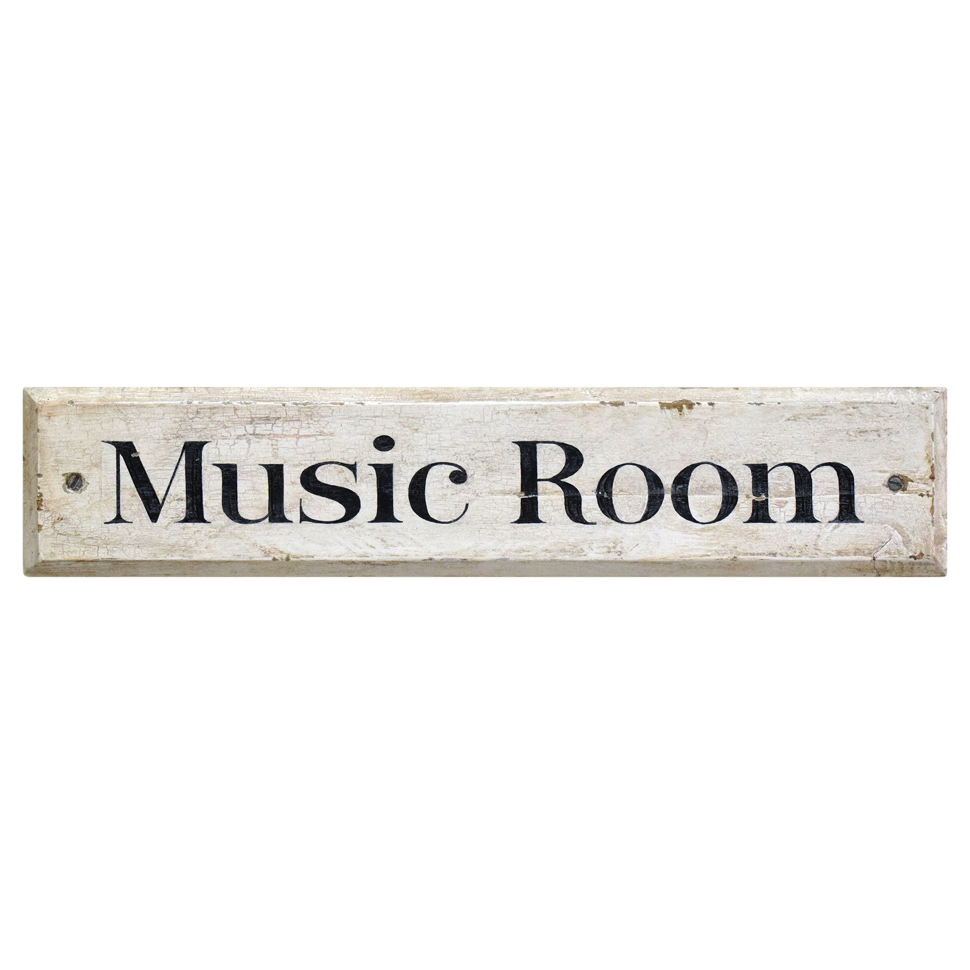 Black & White Vintage Wooden Door Sign: Music Room