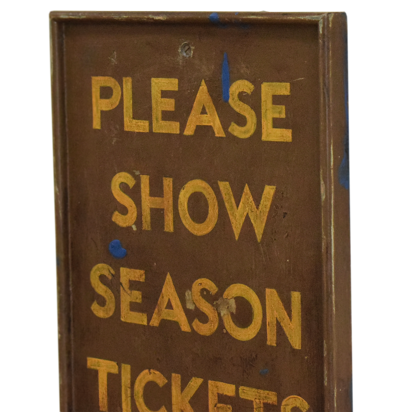 Painted Wooden Railway Sign: Please Show Tickets