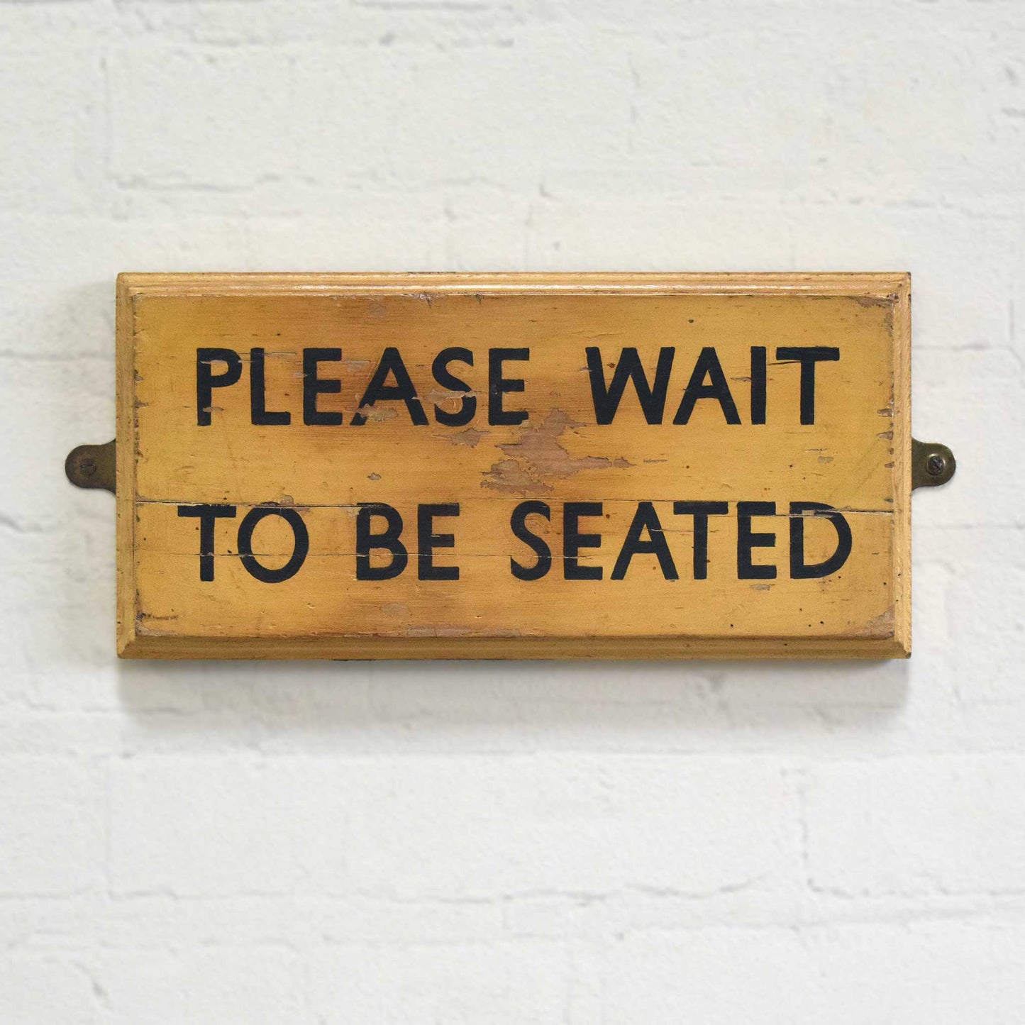 Vintage Please Wait To Be Seated Restaurant Sign