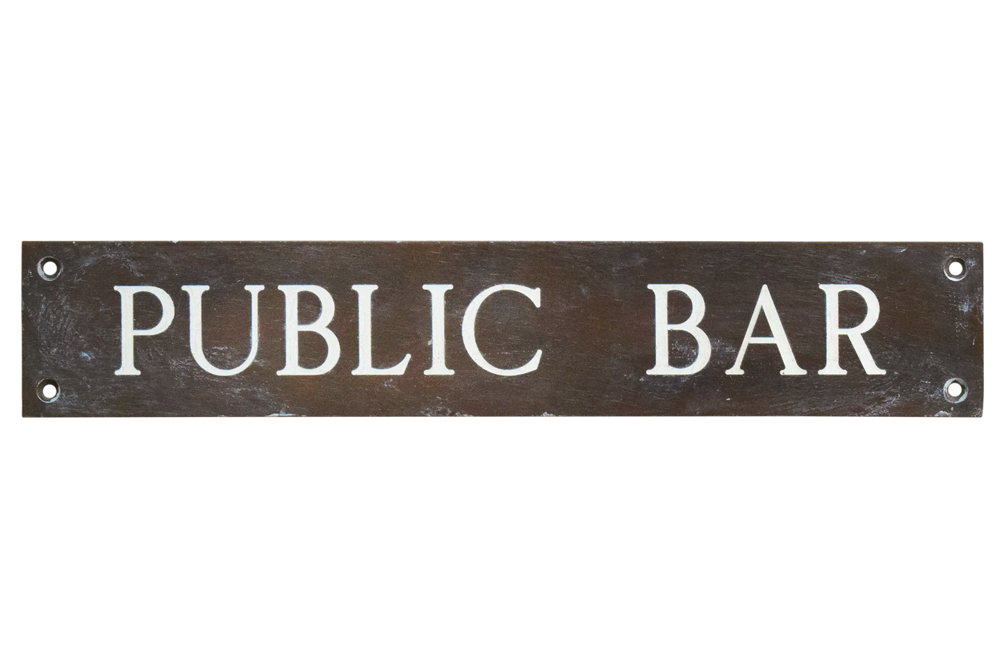 Enamel And Brass Public Bar Sign