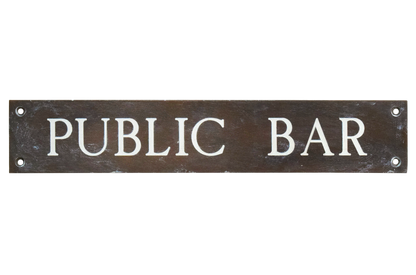 Enamel And Brass Public Bar Sign