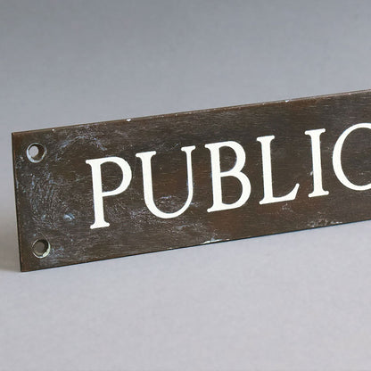 Enamel And Brass Public Bar Sign