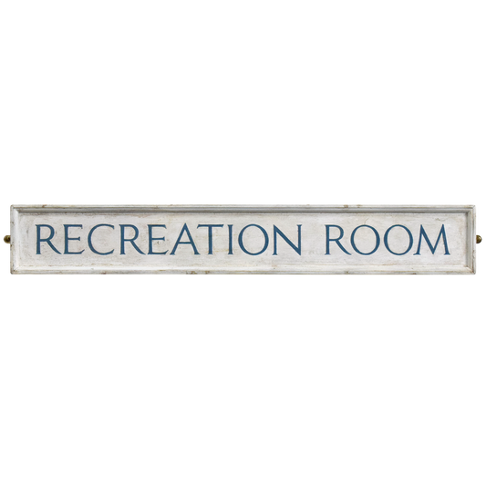 Vintage Wooden Recreation Room Sign