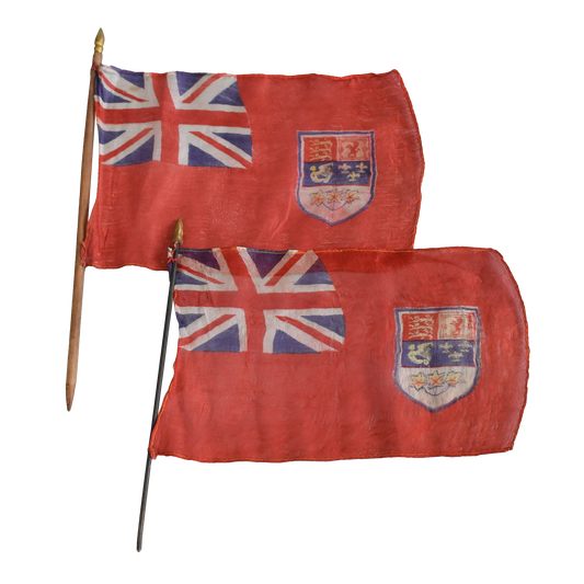 Antique Silk Canadian Union Jack Flags