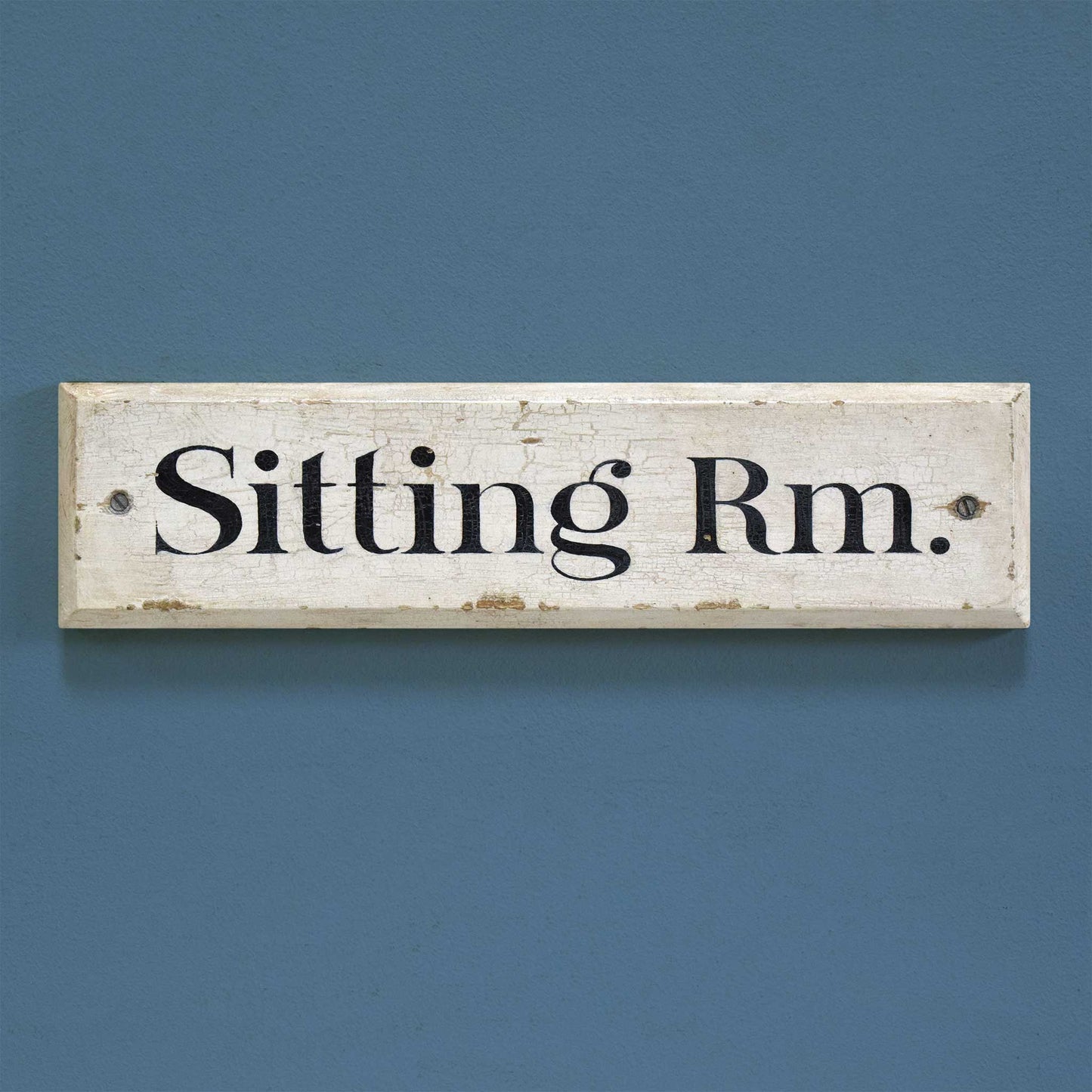Vintage Monochrome Wooden Door Sign: Sitting Room