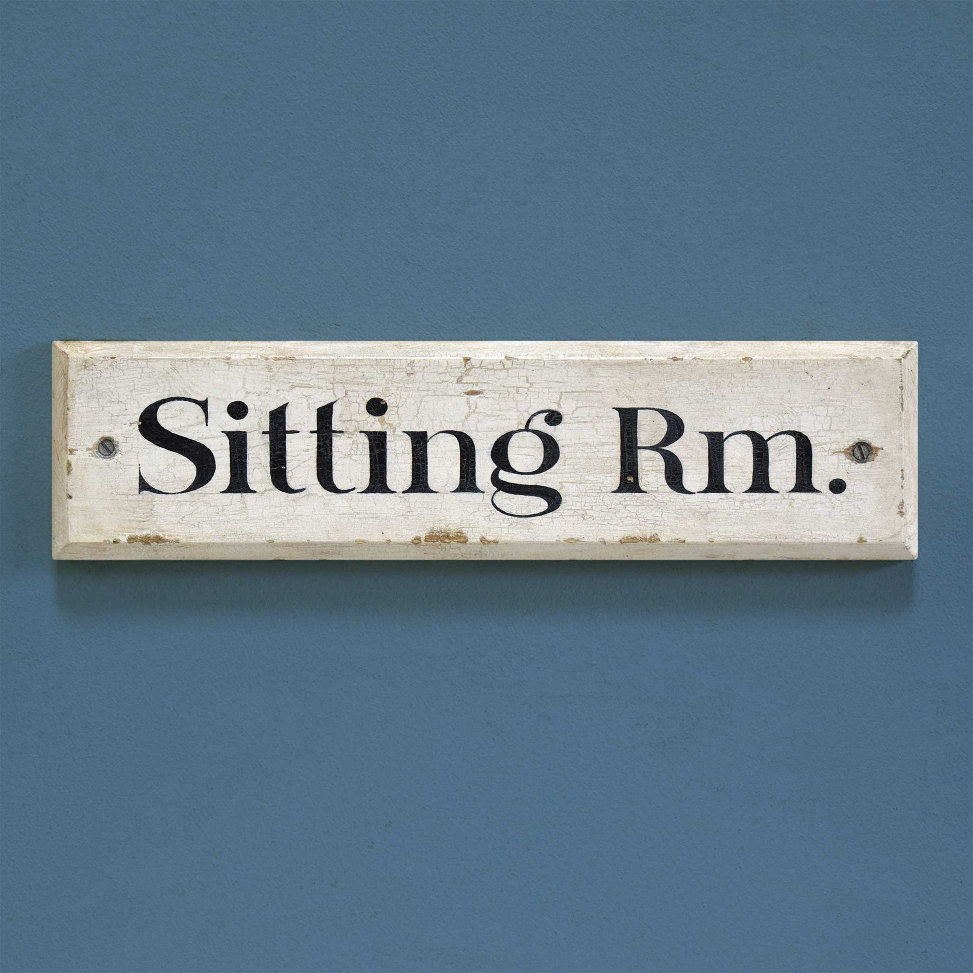 Vintage Monochrome Wooden Door Sign: Sitting Room