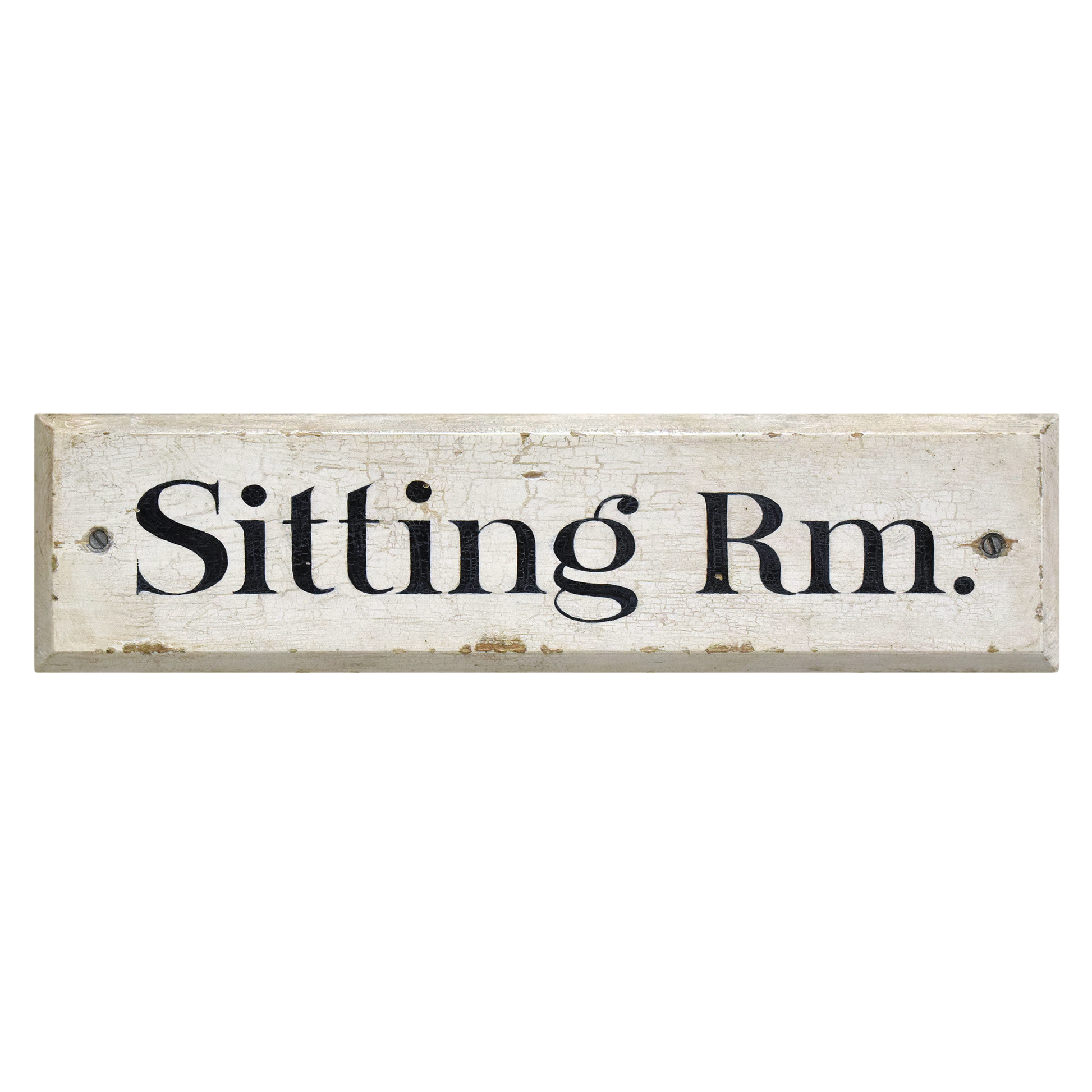 Black & White Vintage Wooden Door Sign: Sitting Room