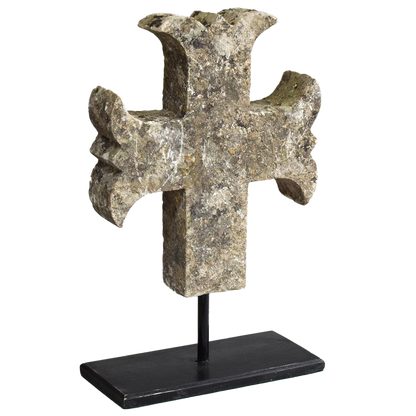 Antique Mounted French Stone Crucifix