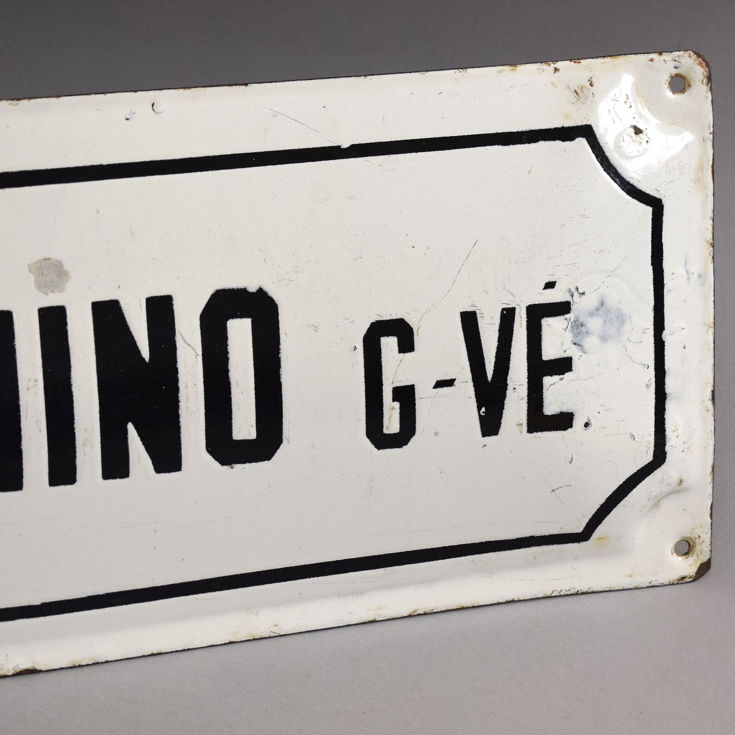 Early-1900s Lithuanian Enamel Street Sign