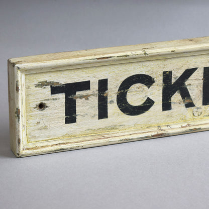 Wooden Train Station Sign: Tickets