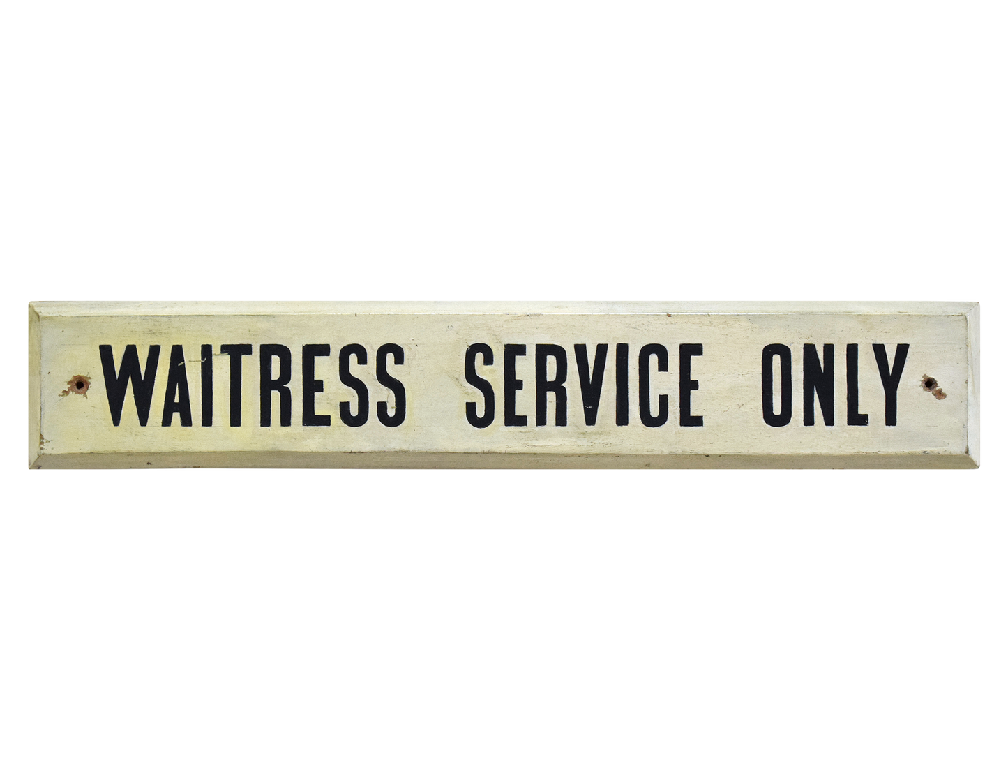Vitage Painted Wooden Cafe Sign: Waitress Service Only